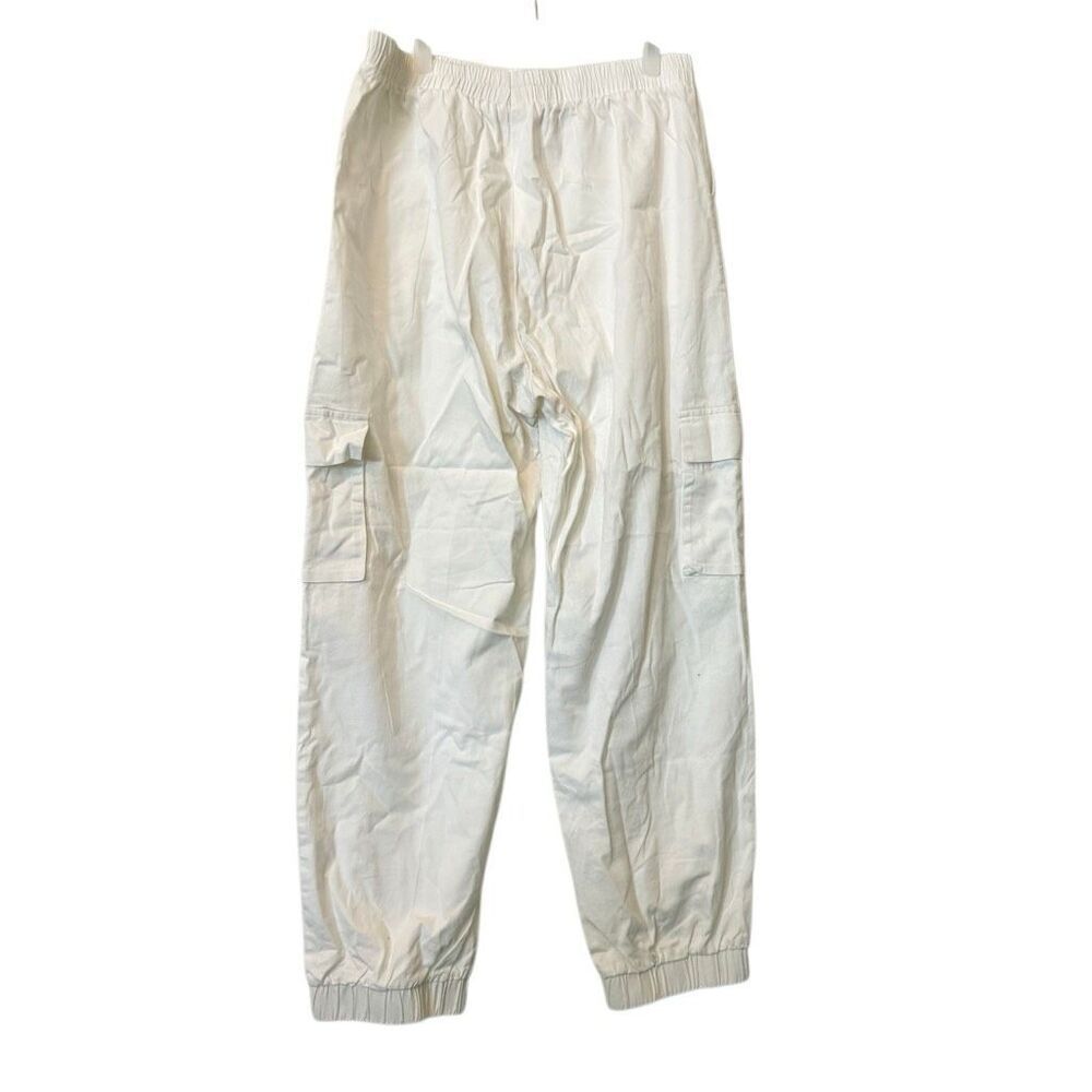 Pretty Little Thing Elastic Waist Pull-on Cargo Utility White Jogger Pants XL